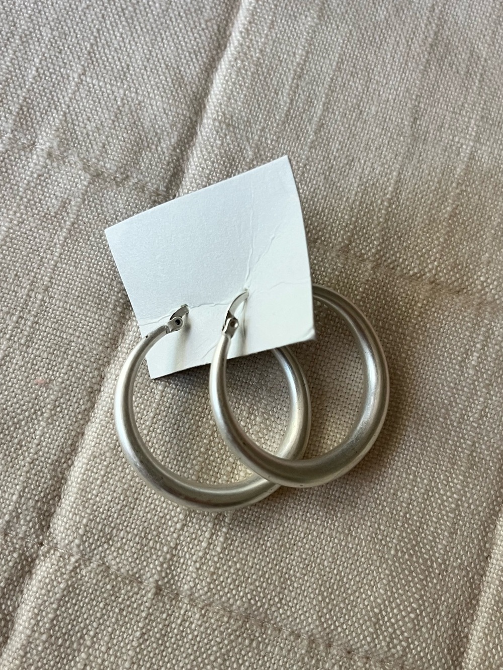 Madewell Satin Silver Hoop Earrings